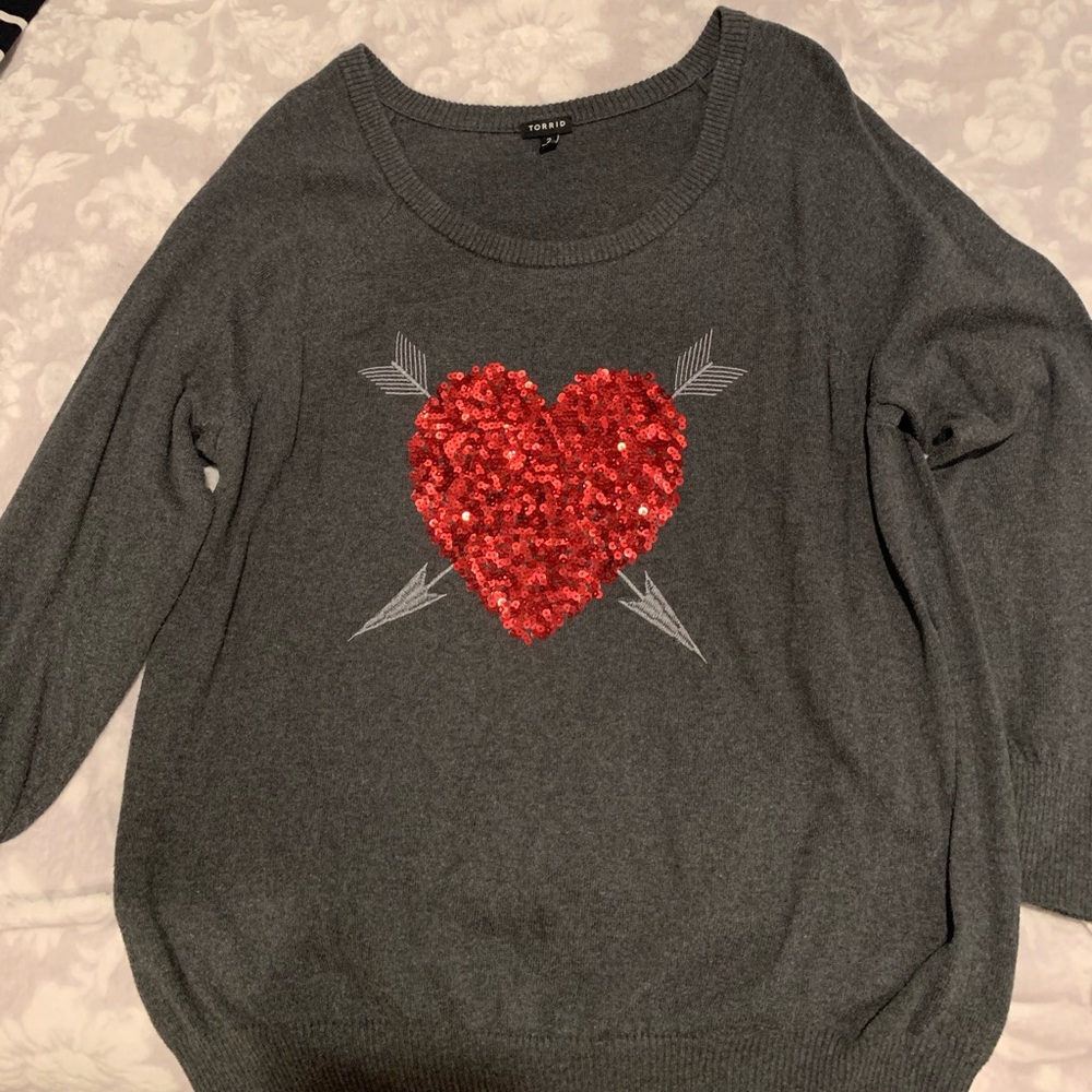 heart sequin sweater
